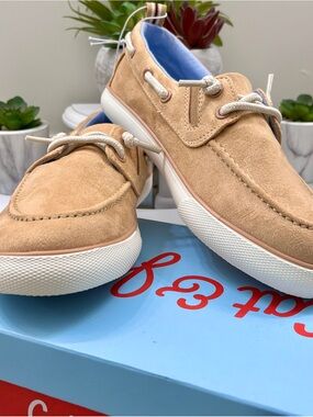 Suede Boat Shoes - Tan